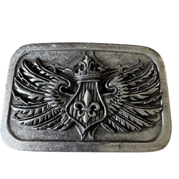 English Laundry Mens Belt Buckle Signed Christopher Wicks 925 Silver Plated wing